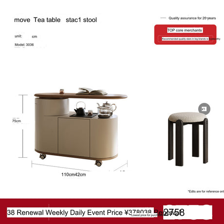 QUANMU Isadora Rotating Luxury Tea Cart from QUANMU