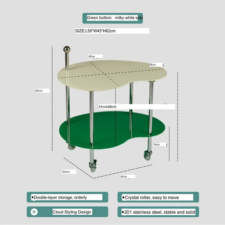 ABOUT WHITE Jiaxing Versatile Movable Storage Side Table. from ABOUT WHITE