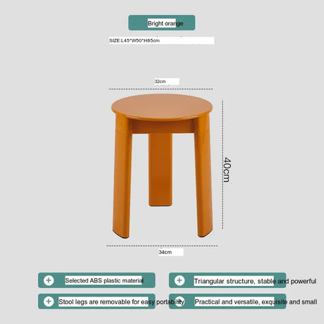 ABOUT WHITE Mireille Contemporary Nordic Design Plastic Round Stool from ABOUT WHITE