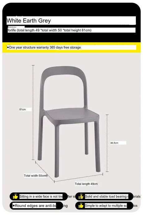 ABOUT WHITE Evangeline Minimalist Plastic Chair for Small Spaces from ABOUT WHITE