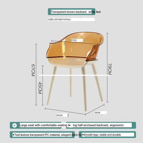 ABOUT WHITE Isolde Sleek Transparent Modern Makeup Chair from ABOUT WHITE