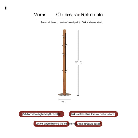 TELLS Callidora Elegant Solid Wood Vertical Coat Rack Storage Hanger from TELLS