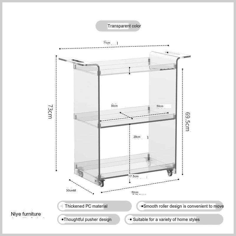 NIYE Aislinn Transparent Nordic Sofa Side Table from NIYE