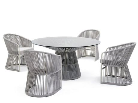 DIME GARDEN Santiago Elegant Rattan Chair Set Outdoor Table from DIME GARDEN