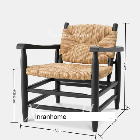 GENJI Athenia Rustic Comfortable Solid Wood Dining Chair from GENJI