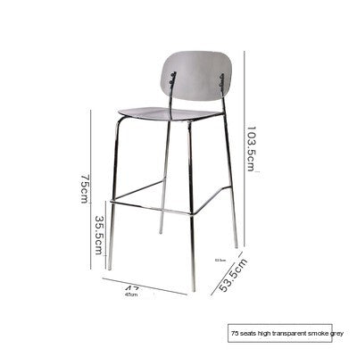 NIYE Alhambra Chic Transparent Bar Chair - Nordic Acrylic High Stool from NIYE