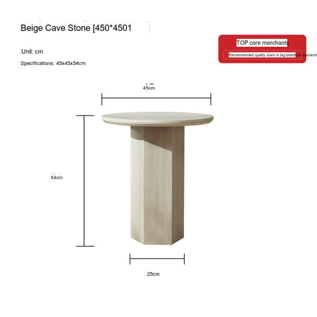 QUANMU Lisette Elegant Natural Stone Round Coffee Table from QUANMU