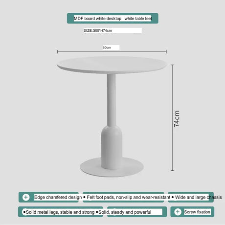 ABOUT WHITE Orenji Elegant Solid Wood Round Dining Table from ABOUT WHITE