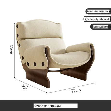 GANGETIC AGE Mariposa Elegant Solid Wood Lazy Sofa Chair from GANGETIC AGE