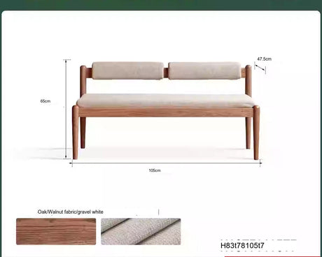 GENJI Haruki Elegant Solid Oak Dining Bench from GENJI