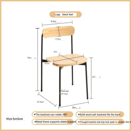 NIYE Santiago Minimalist Backrest Dining Chair from NIYE