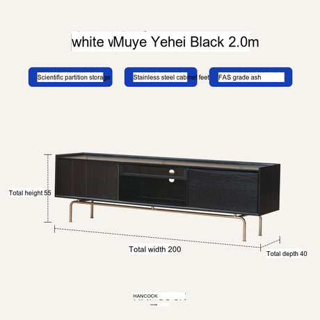 HANKE Santiago Retro Solid Wood TV Cabinet with Glass Doors - Living Room Storage Solution from HANKE