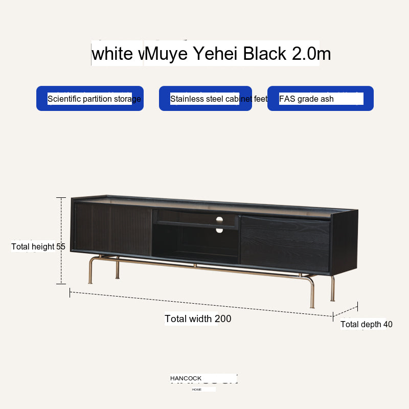 HANKE Santiago Retro Solid Wood TV Cabinet with Glass Doors - Living Room Storage Solution from HANKE