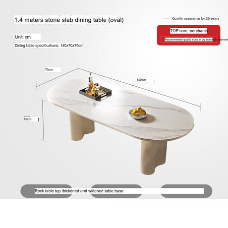 QUANMU Arlesia Elegant Light Luxury Semi-Circular Dining Table Set from QUANMU
