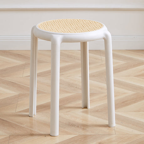 NIYE Cambria Thickened Round Stool - Stackable Rattan Design from NIYE