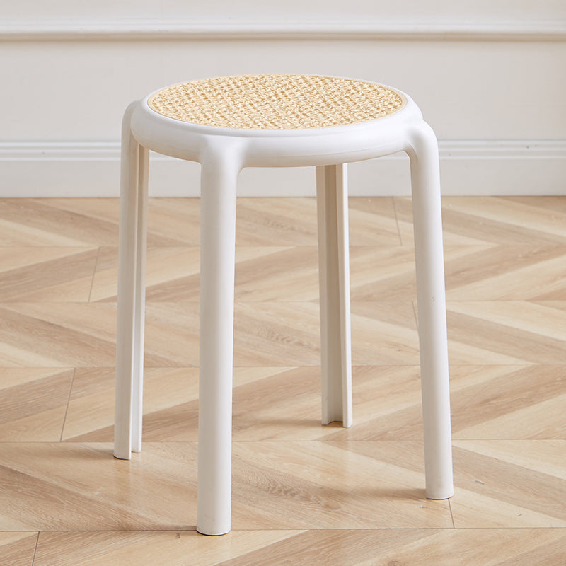 NIYE Cambria Thickened Round Stool - Stackable Rattan Design from NIYE