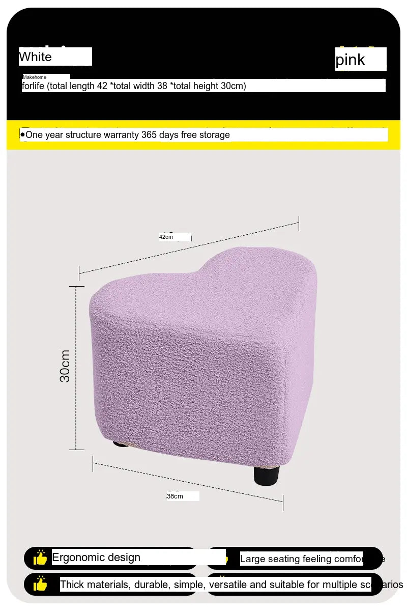 ABOUT WHITE Elowen Nordic Designer Love Stool - Light Luxury High-End Household Bench from ABOUT WHITE