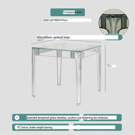ABOUT WHITE Santiago Scandinavian Minimalist Glass Dining Table from ABOUT WHITE