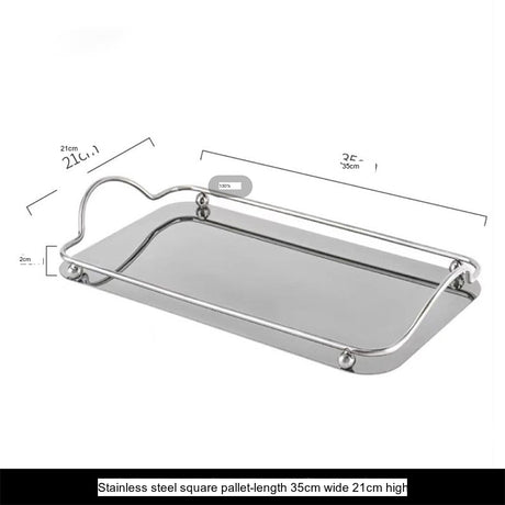 LIVETAI Juniper Elegant Stainless Steel Tea Tray from LIVETAI