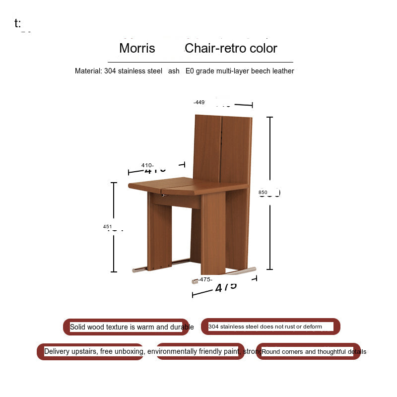 TELLS Santiago Retro Luxury Black Solid Wood Dining Chair from TELLS