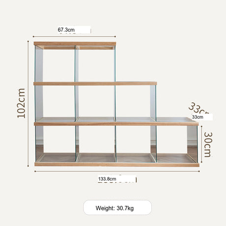 JUHAN Kazuki Elegant Solid Wood Glass Cabinet Display Teaset Shelf from JUHAN