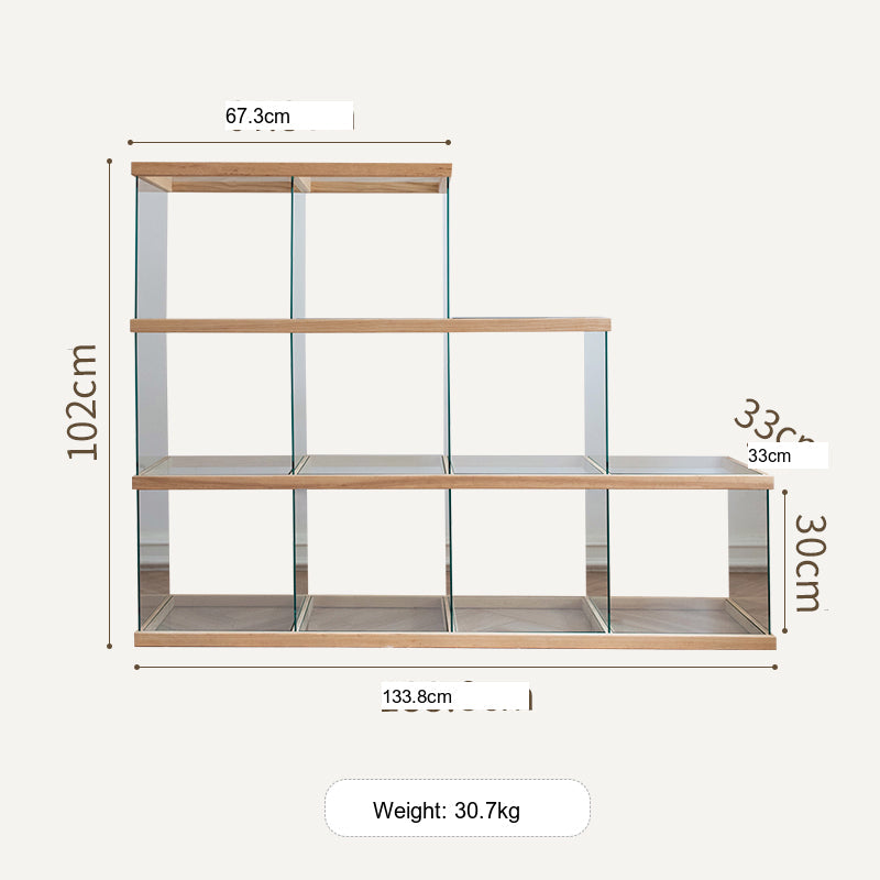 JUHAN Kazuki Elegant Solid Wood Glass Cabinet Display Teaset Shelf from JUHAN