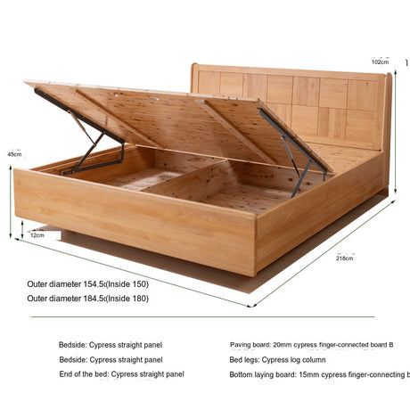 BAIYA SHUNAN Izumi Elegant Minimalist Solid Wood Storage Bed from BAIYA SHUNAN