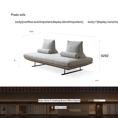 MOYU Adriano Elegant Minimalist Handrail Luxury Fabric Sofa from MOYU