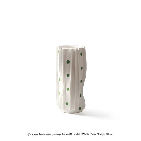 VAVINCI Isolde Striped Polkadot Handmade Ceramic Vase from VAVINCI