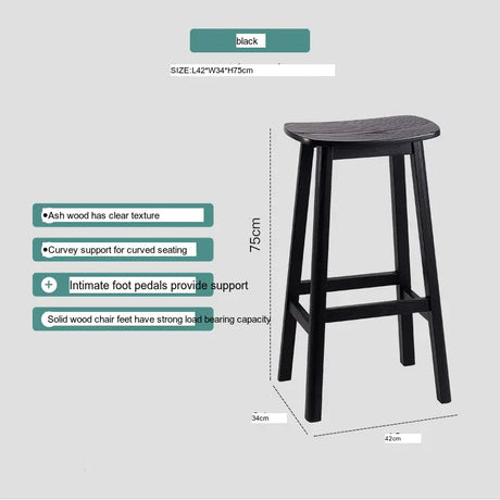 ABOUT WHITE Kyoto Elegant Solid Wood Barstool from ABOUT WHITE