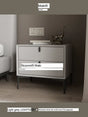 MOXER Lysandra Elegant Leather & Wood Minimalist Bedside Cabinet from MOXER