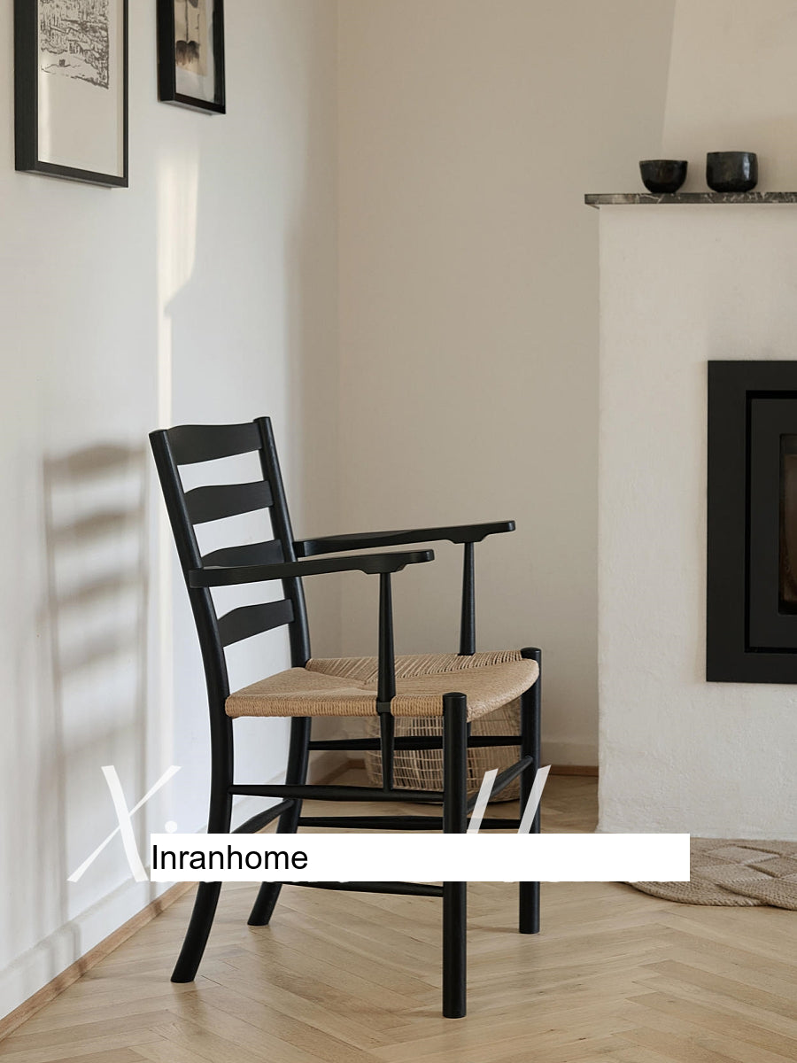 GENJI Hiroshi Elegant Solid Wood Retro Armchair Dining Chair from GENJI