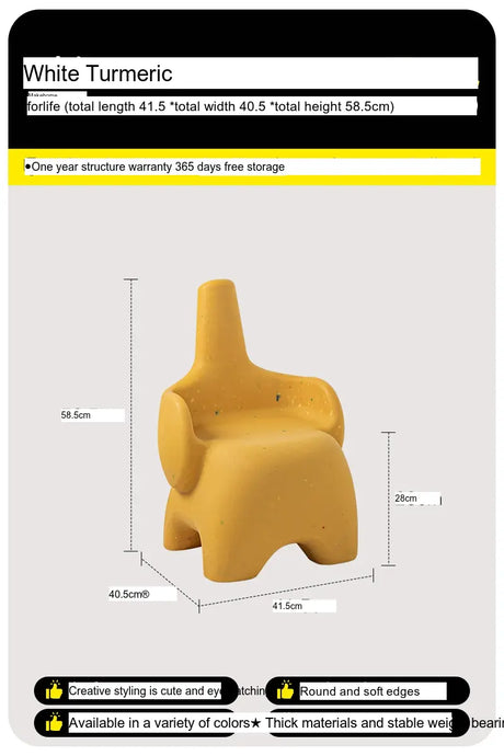 ABOUT WHITE Sakura Playful Elephant Backrest Stool from ABOUT WHITE