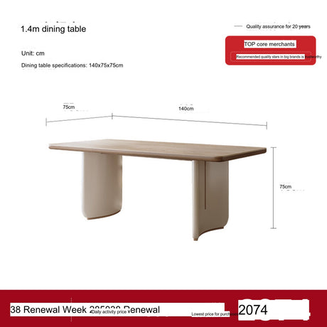 QUANMU Santiago Elegant Rock Plate Compact Dining Table from QUANMU