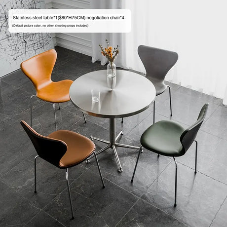 ABOUT WHITE Elowen Sleek Stainless Steel Outdoor Table from ABOUT WHITE