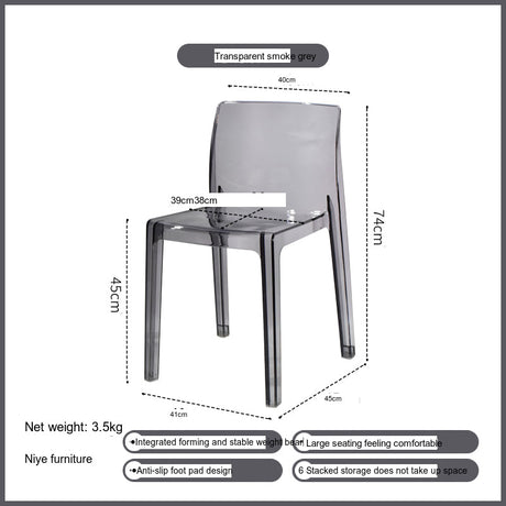 NIYE Elowen Sleek Transparent Acrylic Dining Chair from NIYE