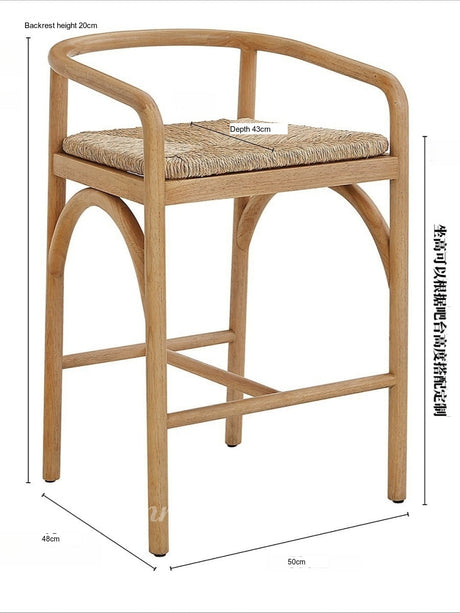 GENJI Kintaro Rustic Elegant Solid Wood Dining Chair from GENJI