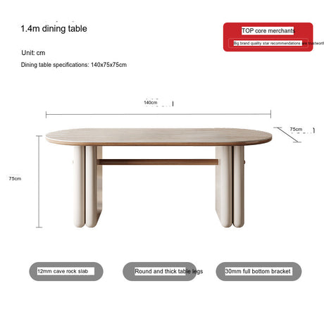 QUANMU Selah Elegant Cream Oval Dining Table from QUANMU