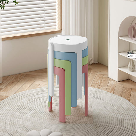 A&D Leonardo Stackable Thick Circular Modern Plastic Stool from A&D