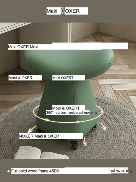 MOXER Catalonia Elegant Movable Leather Makeup Stool from MOXER