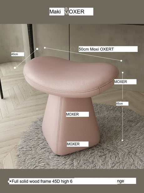 MOXER Iskandar Opulent Leather Upholstered Dressing Stool from MOXER