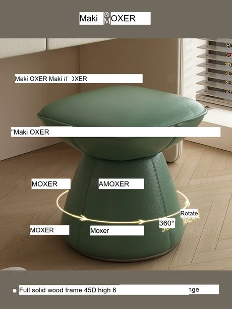 MOXER Santiago Retro Cream Leather Rotatable Stool from MOXER