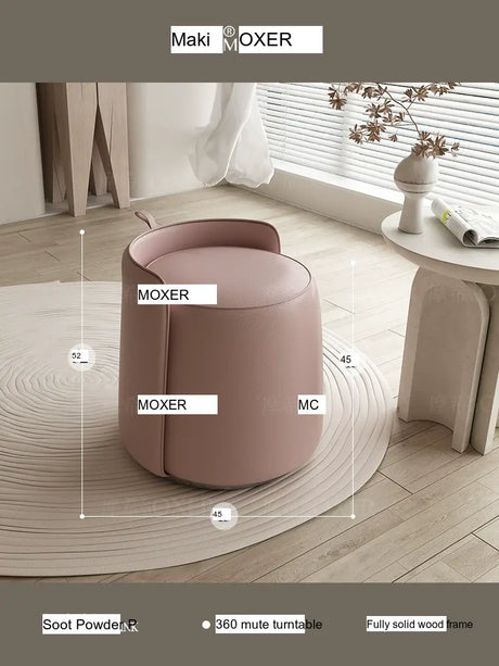 MOXER Caspian Elegant Leather Makeup Stool from MOXER