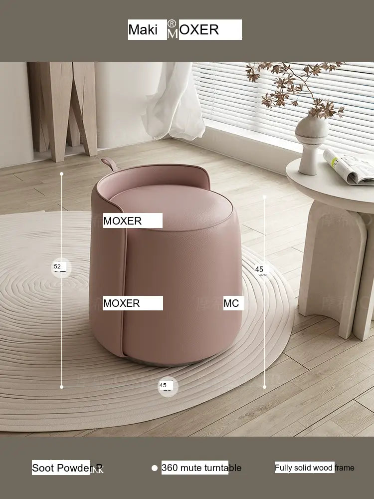 MOXER Caspian Elegant Leather Makeup Stool from MOXER