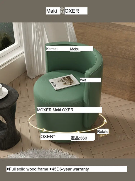 MOXER Sienna High-Grade Leather Solid Wood Makeup Stool from MOXER