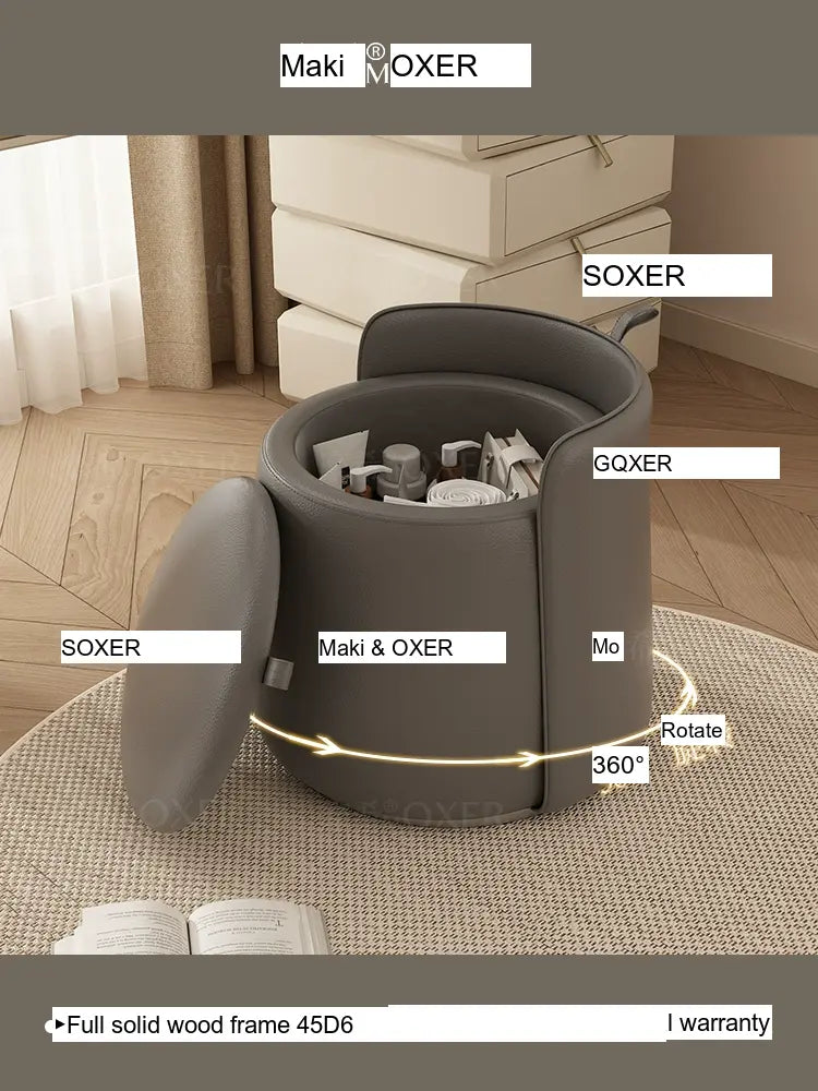 MOXER Lyleena Elegant Leather Dressing Chair from MOXER