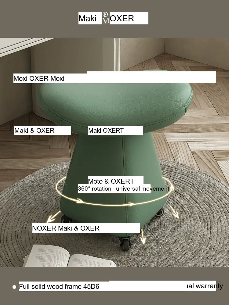 MOXER Catalonia Elegant Movable Leather Makeup Stool from MOXER