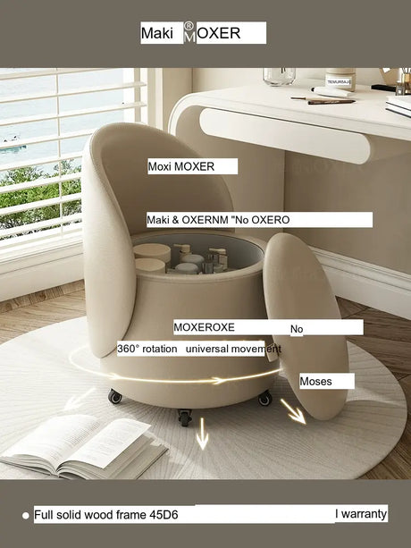 MOXER Aria Luxury Movable Makeup Stool from MOXER