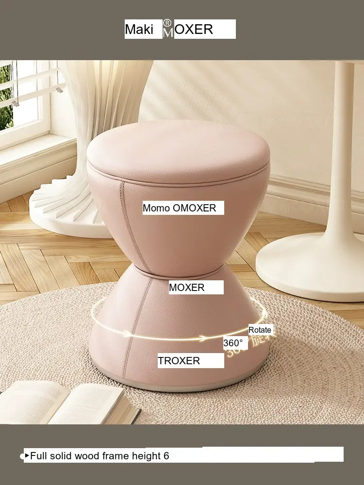 MOXER Elowen Elegant Solid Wood Rotating Dressing Stool from MOXER