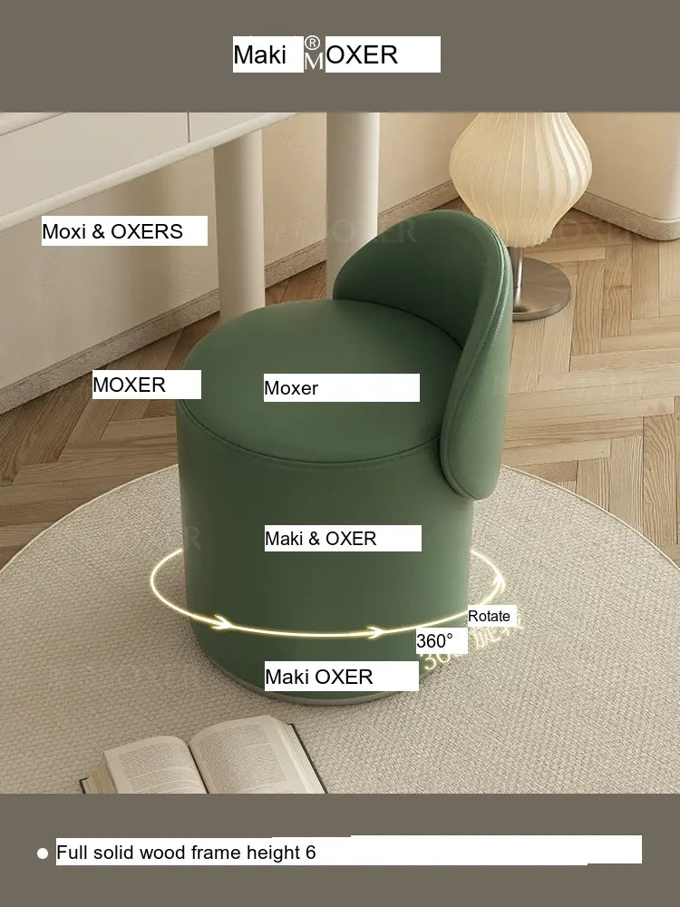 MOXER Elowen Luxurious Leather Makeup Stool from MOXER